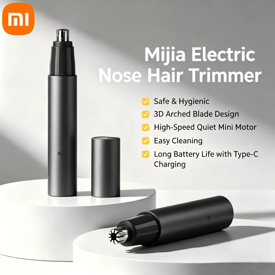 Xiaomi 小米 (MI) 小米家用男士电动鼻毛修剪器，可充电，防水，手动清洁鼻腔和修剪鼻毛。小米鼻毛修剪器，内置 180mAh 电池（可充电版），蓝灰色。 - 藍顏灰 - 查看 1