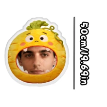 [Customized Product] 1pc Personalized Photo Pillow - 3D Printed Realistic Face And Body Design, Soft Home Decor Pillow, Ideal Gift For Family, Friends And Yourself, Christmas Gift, Thanksgiving Gift - Pineapple - View 3