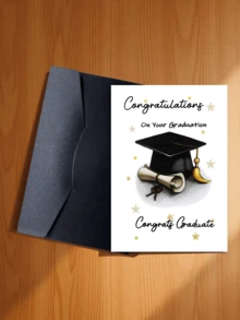 Tarjeta de felicitación única para celebrar la graduación y sobre - Regalo perfecto para amigos y familiares - Diseño de dibujos animados - Temas inspiradores - Adecuado para estudiantes universitarios y de secundaria - A - Ver 21