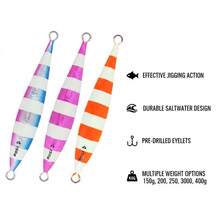 1 mồi câu kim loại sọc phát sáng 150-400g, mồi câu cá nước mặn ngoài khơi. - Nhiều màu - Xem 4