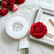 1 Stück rosenförmige Aromatherapie-Kerzen-Silikonform, Heimdekoration/Geschenk-Ornament-Gipsform, handgefertigte Epoxidharz-Gussform, Kunstdekoration Ton-Gipsform/Antihaft-leicht zu lösen/hitzebeständig - C-Weiß - Übersicht 6