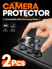 2pcs Camera Lens Protector Film, Compatible With Samsung Galaxy A14/A15/A16/A24/A25/A26/A34/A35/A36/A54/A55 5G/A56/S23 FE/S22/S23/S24 FE/S25 Plus Ultra, Birthday/Gift For Family & Friends, Lens Protector, Phone Accessories, Waterproof, Shockproof, Anti-Scratch, Anti-Fingerprint, Full Coverage - Black - View 9
