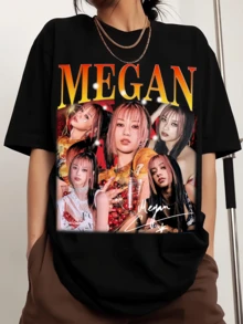 Camiseta deportiva de cuello redondo para hombre Megan Katseyess Graphics con estampado, cómoda y versátil, 100 % algodón, 220 g - Negro - Ver 6