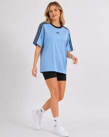 adidas originals ADICOLOR系列 JACQUARD JERSEY 圓領時尚柔軟套頭短袖T卹 男女同款 - 藍色 - 查看 6