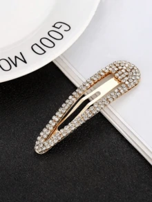 Bộ 2/3/4 kẹp tóc đính đá thời trang nữ, kẹp tóc BB dễ thương, kẹp tóc một hàng lấp lánh, phụ kiện tóc, đồ dùng học sinh, du lịch, sinh nhật - Nhiều màu - Xem 5
