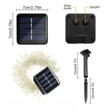 1pc Solar Powered LED Firecracker Light, LED String Lights, Firecracker Lights String, Fairy Lights, 8 Lighting Modes, IP65 Waterproof, Outdoor Garden Decor, Christmas Halloween Holiday Lights, Party Lighting, Festival Decoration Lights, Indoor/Outdoor String Lights - 8 Modes - View 5