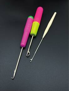 3pcs Crochet Hook Tool Set, 2mm-3mm-5mm, Suitable For Hair Extensions, Dreadlocks And Yarn Repair, Ideal For Professional Knitters, Hairstylists And Advanced Crafters - Tongue Crochet - View 1