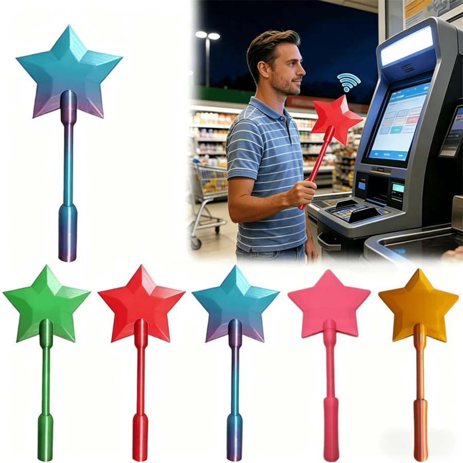 3D Printed Magic QR Code Payment Wand, QR Code Payment Magic Wand, Starlight Magic Wand, Contactless Payment Card Holder, Suitable For Payment Scenarios (Self-Assembly Required) - A - View 1
