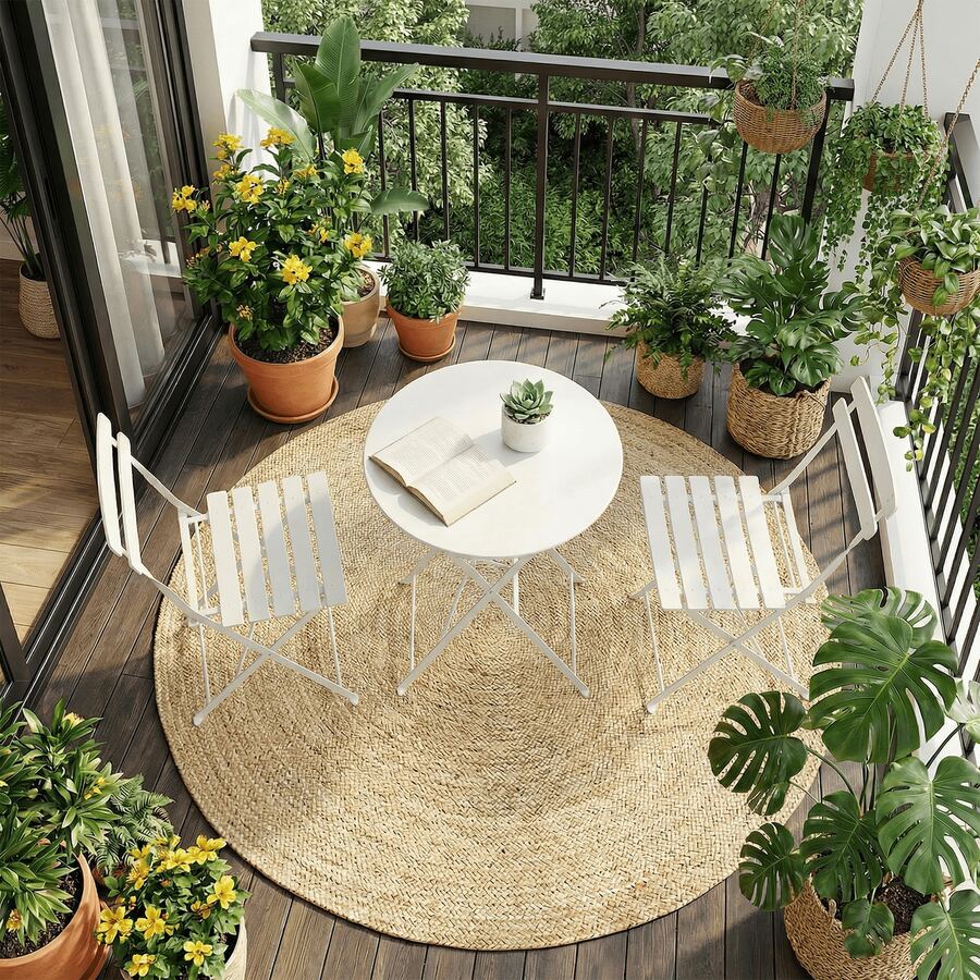 Grand Patio 3pcs Folding Bistro Set, 2 Chairs And 1 Table, Weather-Resistant Outdoor/Indoor Conversation Set For Patio, Yard, Garden, Multiple Color Options - White - View 1