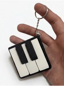 1 móc khóa hình đàn piano, bàn phím cơ 5 phím, charm treo túi xách, đồ trang trí mini để bàn hình bàn phím piano - Nhiều màu - Xem 2
