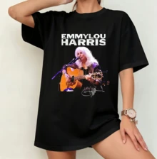 Emmylou Harris Country Music Signature T-Shirt | Gender-Neutral Oversized Fan Shirt Black - Black - View 9