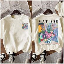 Camiseta de manga corta con cuello redondo, estampado de letras y flores, de estilo casual de verano para mujer - Blanco - Ver 9