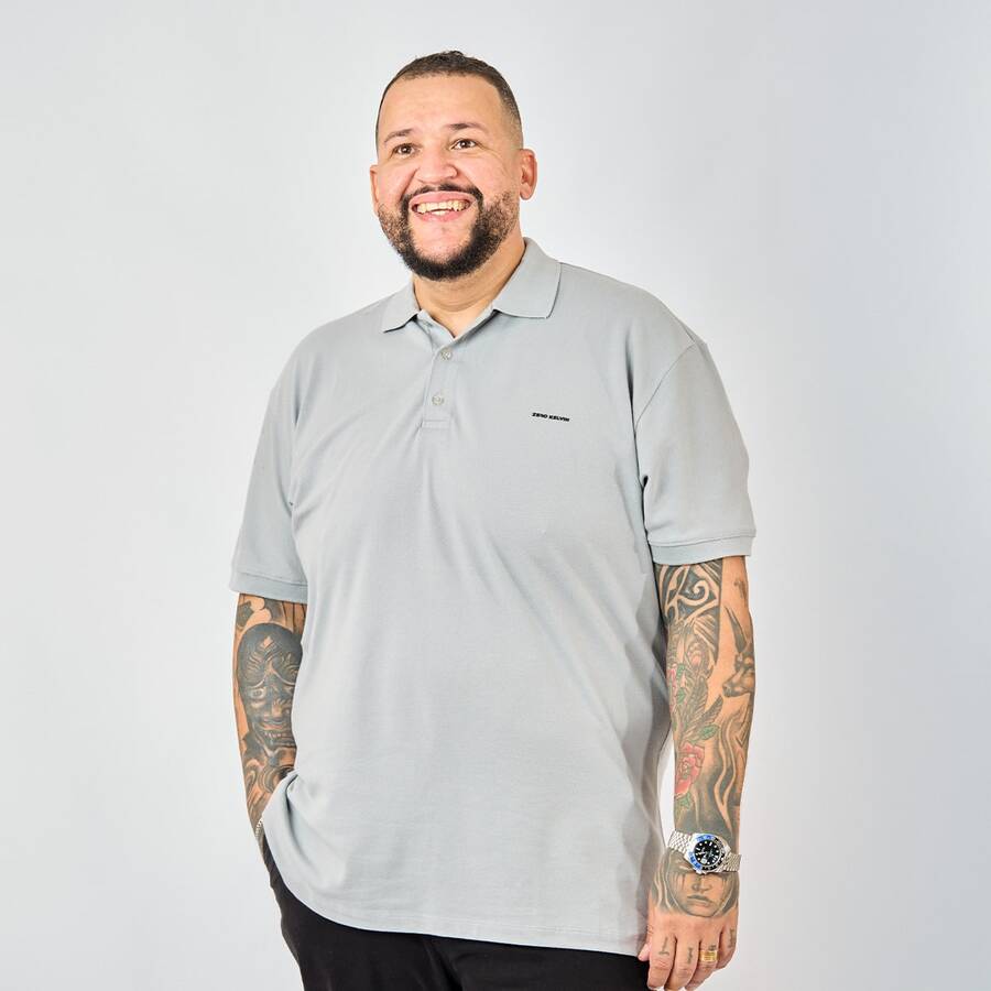 Men's Plus Size Polo Shirt Zero Kelvin Premium Piqué Elastane, Non-Cutting, Comfortable And Perfect Fit, Breathable, Elegant Casual Style, Large Sizes G1 G2 G3 G4 G5 - 淺灰色 - 查看 1
