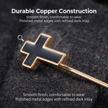 1pc Gold/Silver Cross Brooch, Unisex Suit, Coat, Hat, Shirt Accessory - Gold - View 5