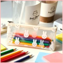 Bolsa de almacenamiento portátil con estampado de conejo Miffy, bolsa de lona portátil adecuada para cosméticos y artículos de papelería, dulce regalo de cumpleaños, vacaciones, regreso a la escuela o graduación para niñas - Multicolor - Ver 1