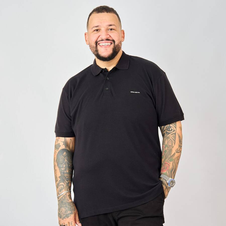 Camisa Polo Plus Size Masculina Zero Kelvin Premium Piquet Elastano, Não Marca Conforto e Caimento Perfeito, Respirável, Estilo Casual Elegante, Tamanhos Grandes G1 G2 G3 G4 G5
