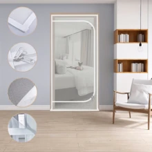 Cortina de puerta con cremallera de malla suave, pantalla de para puerta, anti-mosquitos, adecuada para perros pequeños y mascotas, cortina de puerta para gatos - Tipo D - Ver 10