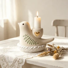 Clay Mold 3D Small Bird Silicone Mold Pigeon Shaped Candle Holder Decor Mold DIY Plaster Incense Candle Making Mold - Bird Candlestick Mold - View 5