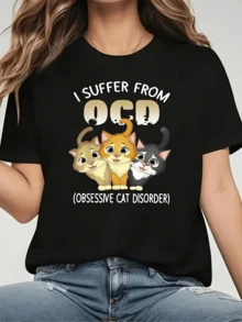 Tres adorables gatos caricaturescos con grandes ojos transmiten ternura y humor representando el amor incondicional por los felinos ideal para - Negro - Ver 6