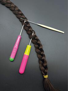 3pcs Crochet Hook Tool Set, 2mm-3mm-5mm, Suitable For Hair Extensions, Dreadlocks And Yarn Repair, Ideal For Professional Knitters, Hairstylists And Advanced Crafters - Tongue Crochet - View 2
