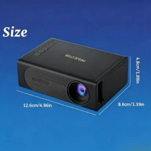 M200S Portable Mini Projector 320x240P Wired Screen Mirroring Multi-Interface USB SD AV HD Type-C, Home/Party/Office Use - Black - View 3
