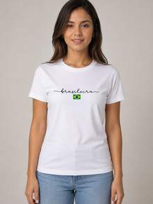 Women's Brazilian Cup T-Shirt/Blouse 2026 Stylish 100% - trắng - Xem 14
