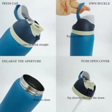 0waIaa Blackish Green Aquarius Stainless Steel Bottle, With A Capacity Of 32 Oz (945 Ml), Can Retain Heat For Up To 24 H. It Can Keep Both Hot And Cold Beverages Warm, Suitable For Brewing Coffee And Making Iced Drinks. The Design Is Exquisite And It Is Suitable For Use In Various Occasions Valentine's Day. - 墨綠色 - 查看 3