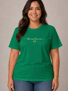 Women's Brazilian Cup T-Shirt/Blouse 2026 Stylish 100% - Cờ Xanh - Xem 10