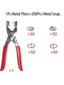 EDCUEBE7 DIY金属按扣套装，包含按扣钳，适用于缝纫和手工制作（9.5毫米），可用于服装、背包、婴儿连体衣、缝纫和工艺品等。 - 銀色 - 查看 12