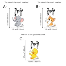 1/3pcs Cartoon Animal Flush Reminder Sticker, Creative Animal Prompt To Flush After Use, Waterproof PVC Self-Adhesive Removable, For Bathroom Toilet, Public Restroom, Mall Toilet Decoration, Home Decor - Cartoon - View 7