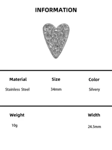 5PCS Stainless Steel Textured Hammered Charms, Heart & Circle Pendants For Necklaces Bracelets, Tarnish Resistant, Jewelry Making Supplies - Hammer Marks - View 14