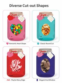 Transparent Self-Sealing Gift Bag, Jar Shaped, For Storing Snacks, Cookies, Dried Goods And Organizing Pantry, Suitable For School Exchanges And Party Favors (Candy Not Included) - 1 YEAR - View 4