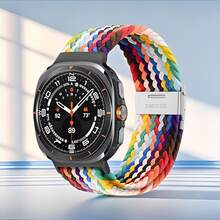 适用于三星 Galaxy Watch8/8 Classic 44mm/40mm/46mm/Ultra 2025 47mm 的编织金属表扣,可调节表带,Galaxy Watch 8 表带 - 彩色 - 查看 17