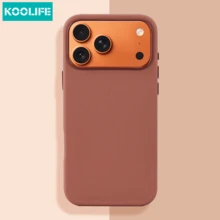 Koolife 1pc Brown Magnetic PU Leather Phone Case, PC+TPU Shockproof Protective Cover, MagSafe Compatible With Apple 17/17Pro/17ProMax/16/15/14/13, Matte Finish With Large Camera Frame, Anti-Scratch And Fingerprint Design - Brown - View 3