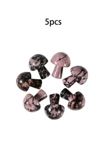 5/10件装水晶蘑菇雕塑，手工雕刻宝石工艺品，具有疗愈功效。颜色多样。非常适合用于花盆、鱼缸、家居装饰和馈赠。 - 彩色 - 查看 16
