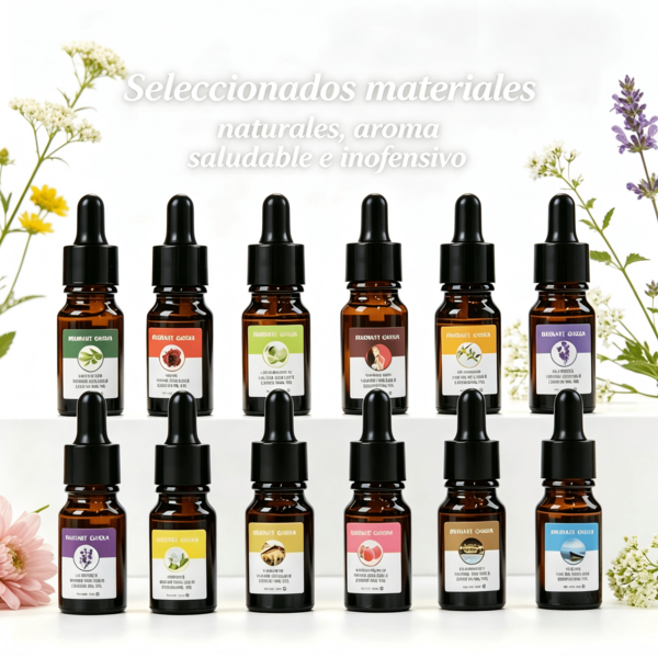 Aceite Esencial Soluble en Agua 10ml con Gotero, Recarga Fórmula Mejorada, Lavanda, Rosa, Menta, Jazmín y Más Aromas para Difusor Humidificador, Purifica el Aire Aromatizante para Hogar, Ayuda a Dormir Alivia Estrés, Aroma Duradero