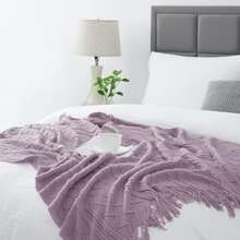Lightweight Soft Blanket, Suitable For Air-Conditioned Rooms, Outdoor Camping, Spring/Summer - Mauve Purple - View 5