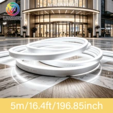 LITSHOW Neon LED Strip Light With Button Switch, USB Powered Dotless Flexible Rope Light, Uniform Glow Cuttable Self-Adhesive Tape For Bedroom TV Backlight Kitchen Cabinet Mirror Stairs Shelf Vanity Display Case Party Wedding Holiday Home Decor - White - View 7