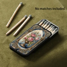 1pc Vintage Rose Gold Metal Matchbox, Can Hold 20 Matches (Matches Not Included), Pocket-Sized, Suitable As Gift For Yourself, Girlfriend Or Mother, As Birthday, Holiday Or Christmas Gift - View 2