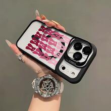 Funda para teléfono - Cubierta de cámara de metal con impresión UV magnética que presenta patrones de la etiqueta Pink Charm Hot Mom, diseñada para las series  17, 16, 15, 14, 13, 12 Pro Max/Pro/Plus.Perfectos como regalos para amigos y familiares durante Halloween y Navidad. - Negro - Ver 6