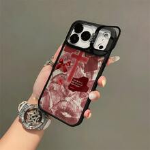Funda para Teléfono: Funda para Teléfono Móvil con Diseño de Tonos Rojos, Cubierta Metálica para Cámara, Impresión UV Magnética, Compatible con iPhone 17, 16, 15, 14, 13, 12 Pro Max/Pro/Plus Series, Regalos de Halloween, Navidad y Acción de Gracias para Amigos y Familiares - Negro - Ver 7
