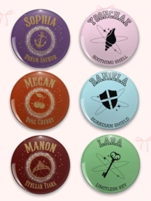1個/6個 4.4cm/1.73in KATSEYE 成員姓名與Logo徽章，亮片背景Logo徽章包含 Sophia、Yoonchae、Megan、Daniela、Manon 和 Lara，復古風格衣物包包背包裝飾胸針，送給 KATSEYE 粉絲的完美禮物 - 彩色 - 查看 13