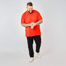 Men's Plus Size Polo Shirt Zero Kelvin Premium Piqué Elastane, Non-Cutting, Comfortable And Perfect Fit, Breathable, Elegant Casual Style, Large Sizes G1 G2 G3 G4 G5 - 紅色 - 查看 3