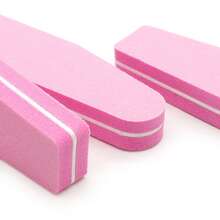 20pcs Nail Buffers, Double Sided Nail Files Buffer Blocks 100/180 Grit Portable Washable Sanding Buffing File Arc Shape (Pink) - Baby Pink - View 4