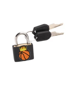 Basketball Pattern Luggage Lock, Small Suitcase Padlock With Key, Strong Copper Lock Core With Plastic Shell (Easy Lock Matching), Compact And Durable, Luggage Lock, Suitcase Mini Padlock, Travel Bag Metal Key Lock - Multicolor - View 12