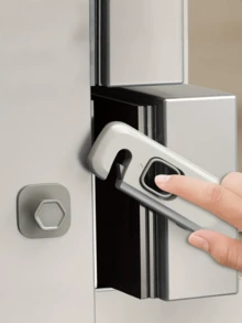 2pcs Universal 360° Rotatable Single Door Refrigerator Lock, Safety Protection Lock For Cabinets, Freezers, Easy Installation With 2 Adhesive Pads, No Drilling Required - Lock - View 3