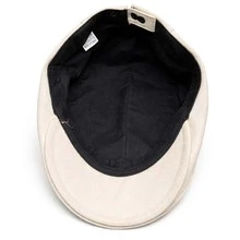 Men's Linen Retro Italian Style Beret Hat/Cap - Off - White - View 4