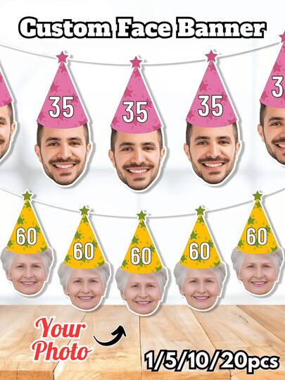 Banner sinh nhật hình đầu người theo yêu cầu, Banner tiệc sinh nhật lần thứ 21 cá nhân hóa, Banner ảnh sinh nhật theo yêu cầu, Banner khuôn mặt, Banner sinh nhật ảnh theo yêu cầu, Cờ khuôn mặt hài hước cá nhân hóa, Dây cờ trang trí tiệc hình ảnh theo yêu cầu, Tải lên số hoặc chữ cái đầu để trang trí tiệc sinh nhật, Không gian ấm áp, Quà tặng Ngày của Cha, Quà tặng lý tưởng cho anh ấy/cô ấy, Trang trí tiệc, Trang trí và phụ kiện ngày lễ.