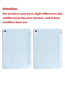 Blue And White Striped Elements Flip Pad Case White Striped Design Protective Case, Suitable For IPad 10.2" (A16), 11" 11th Gen 2025, 9th/10th Gen, Air 4th 10.9", Galaxy Tab S6 Lite 10.4", Anti-Drop, Pencil Slot, Sleep/Wake Support, Birthday Gift, Office - Baby Blue - View 6