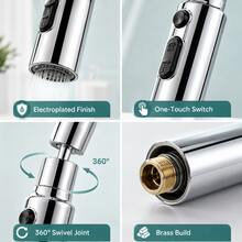 银色全铜防溅水龙头延长器：多功能可旋转水龙头适配器，适用于厨房水槽、浴室盥洗台，节水防溅装置 - B - 查看 5